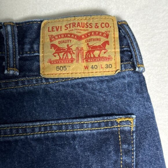 Levis 505 Denim Medium Wash Blue Jeans Men's 40 x 30 Excellent Condition - Picture 8 of 9